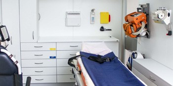 Praxisraum für die Ausbildung im Rettungswesen des mediCampus - gesundheitsfachberufe