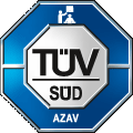 Logo des TÜV Süd für die Zertifizierung nach AZAV.